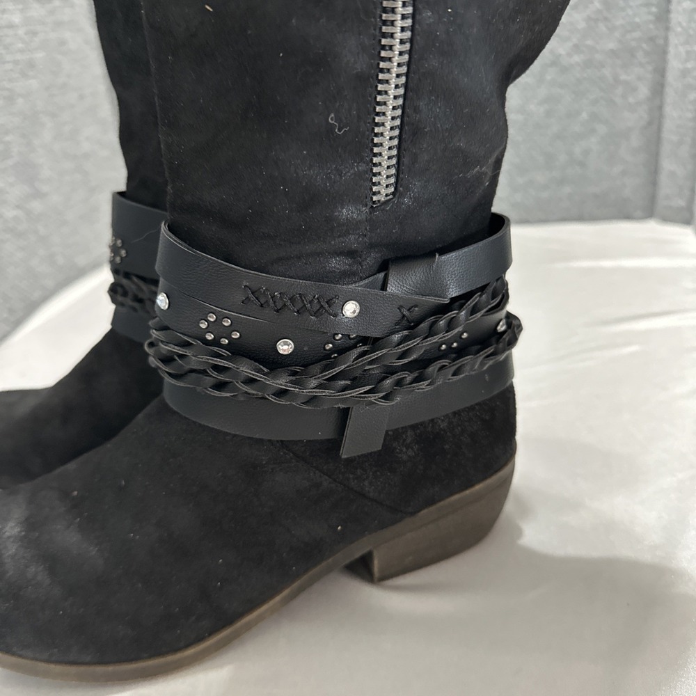 SO Swedish Knee High Boots Adjustable Fit Black Women's Size 7 - Picture 3 of 12